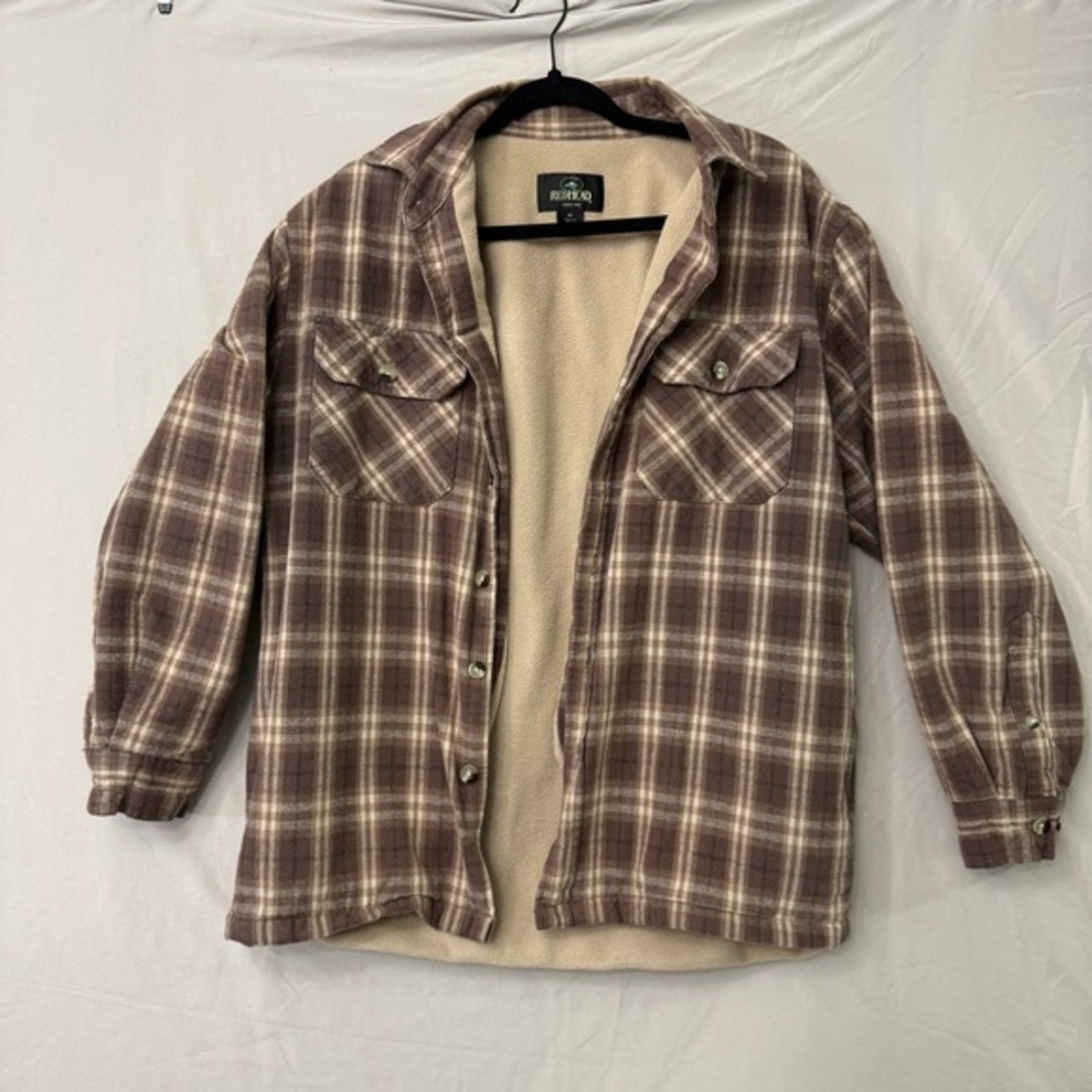 Redhead Flannel Shirt Jacket, Shacket Men’s Size Medium, Tan/Brown Comfortable